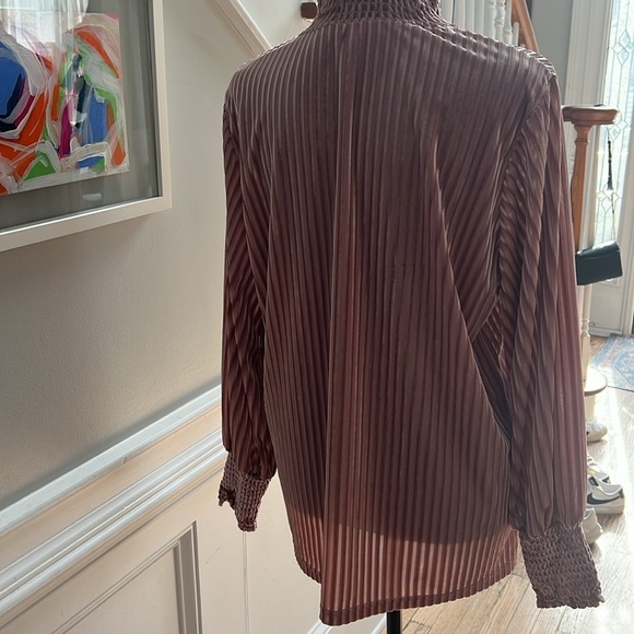 JOY JOY - PINK VELVET SMOCKED BLOUSE - SIZE L - Picture 4 of 4